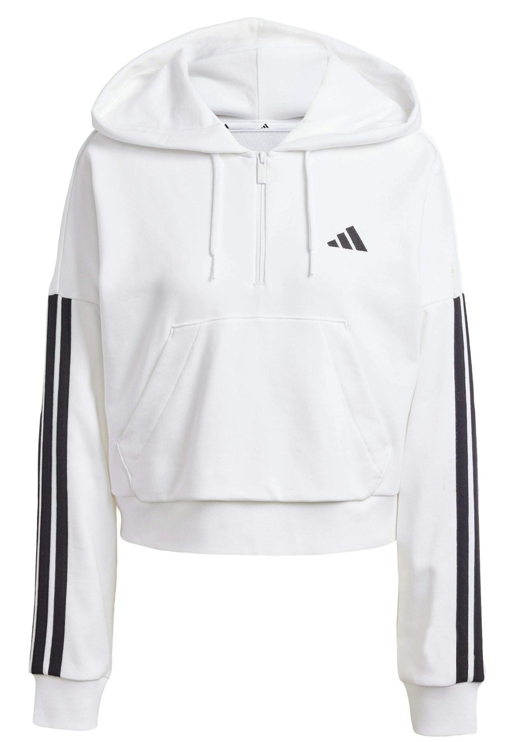Толстовка с капюшоном ESSENTIALS 3 STRIPES QUARTER adidas Sportswear, белый — фото 2