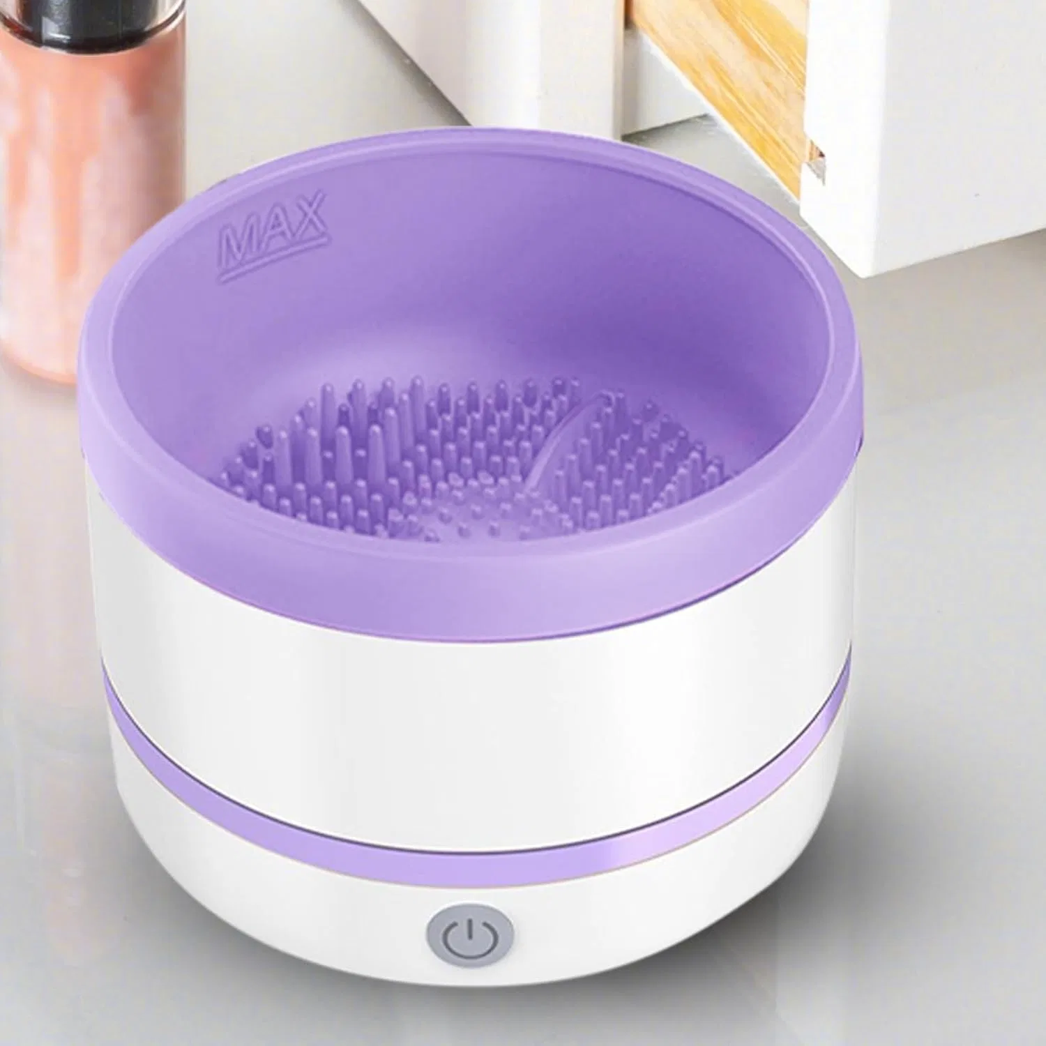 Автоматическая машинка для чистки кистей для макияжа Generisch, Light Purple — фото 3