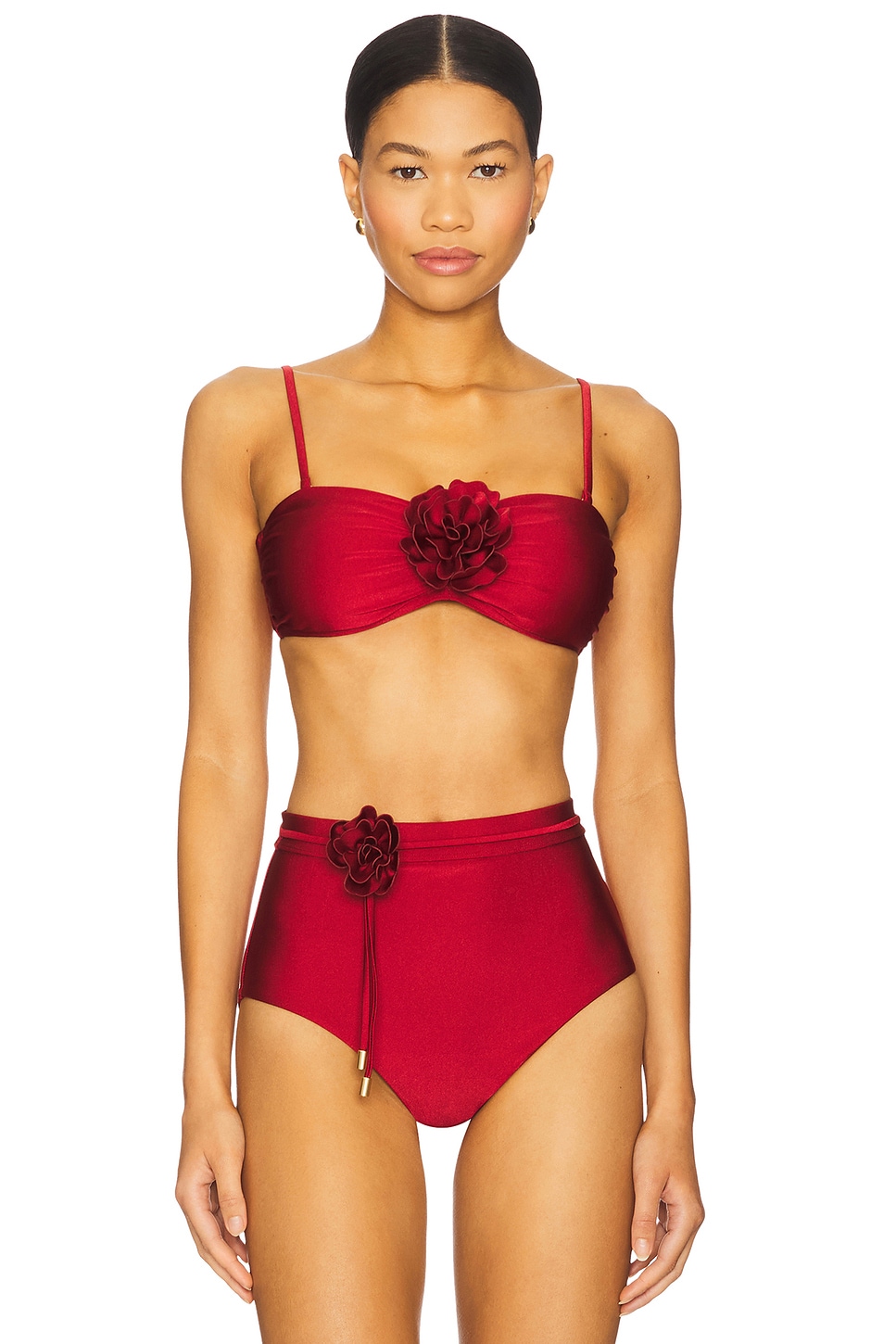 

Бикини-топ с цветочным узором Zimmermann, dark red