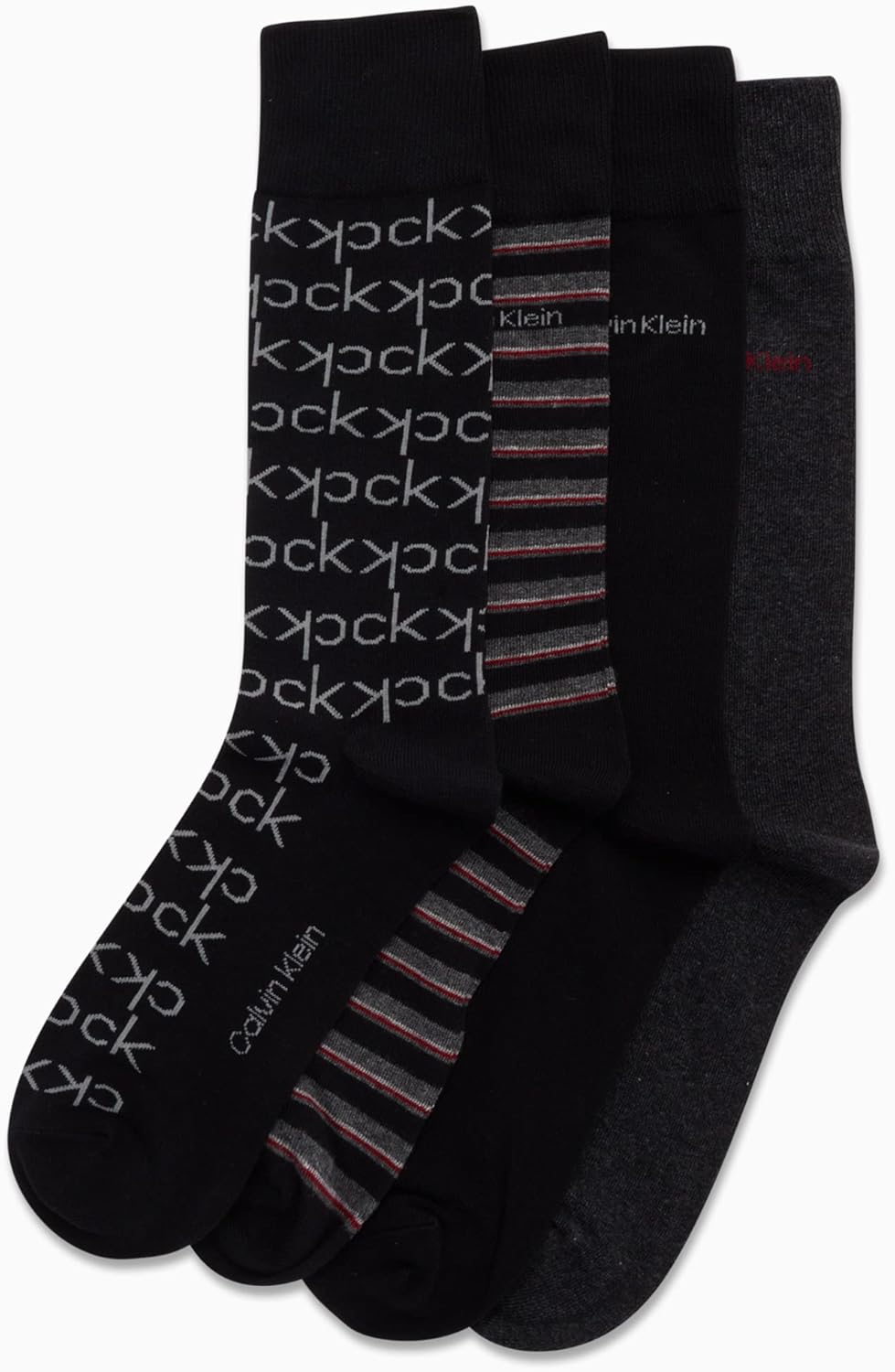 Мужские носки Calvin Klein Crew Socks - 4 пары, легкие, влагоотводящие, мягкие, спортивные носки для мужчин, для занятий спортом и бега, Black Multi — фото 4