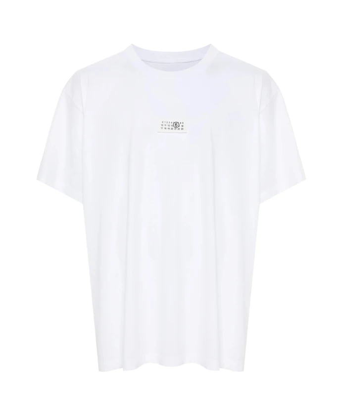 

Белая хлопковая трикотажная футболка Mm6 Maison Margiela, белый
