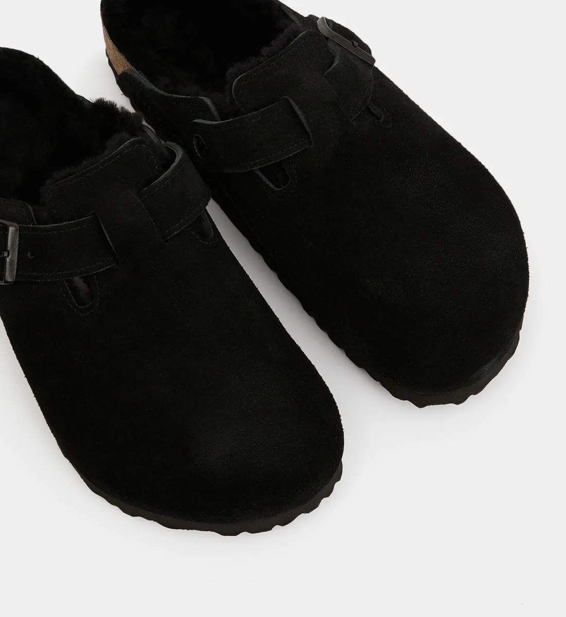 Обычные сабо Boston с овечьей шерстью BIRKENSTOCK, черный — фото 4