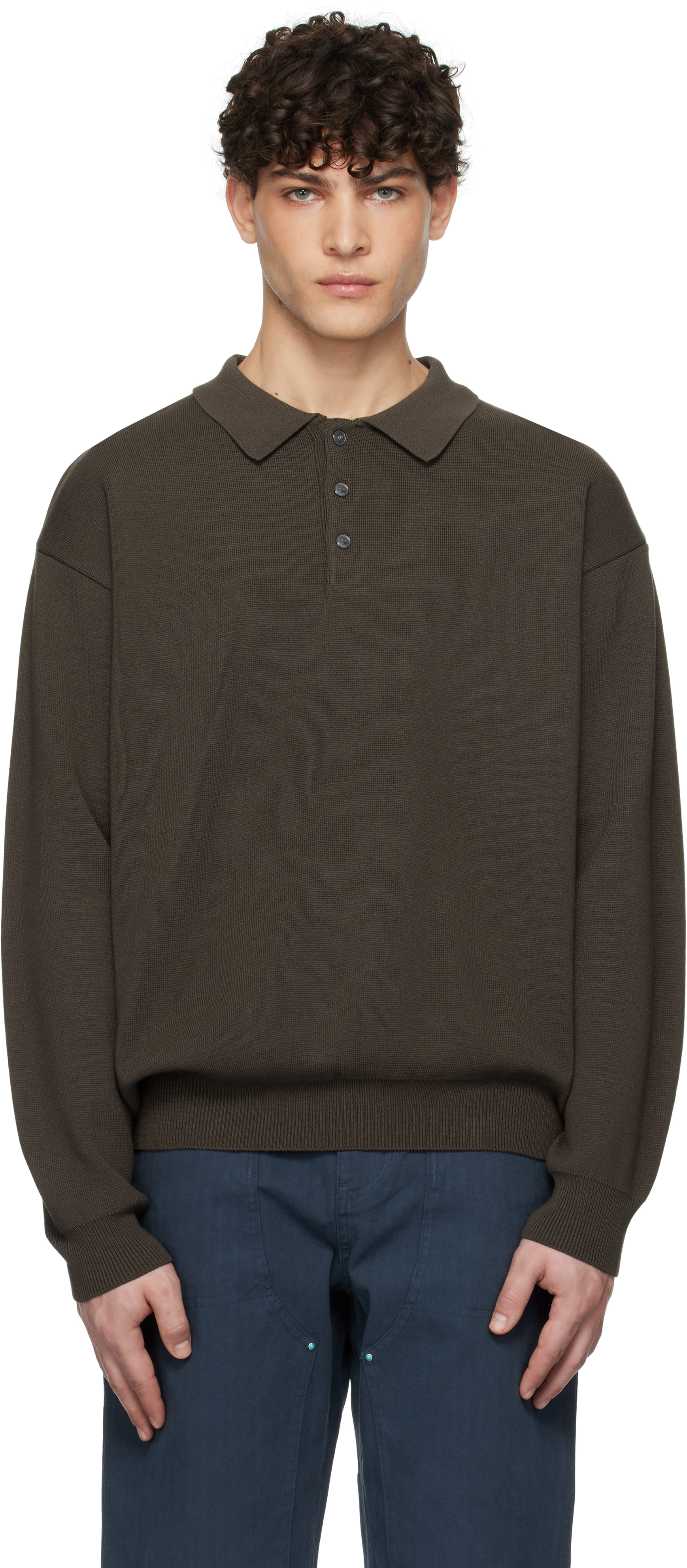 

Воротник L/S Трикотажное поло Uniform Bridge, коричневый