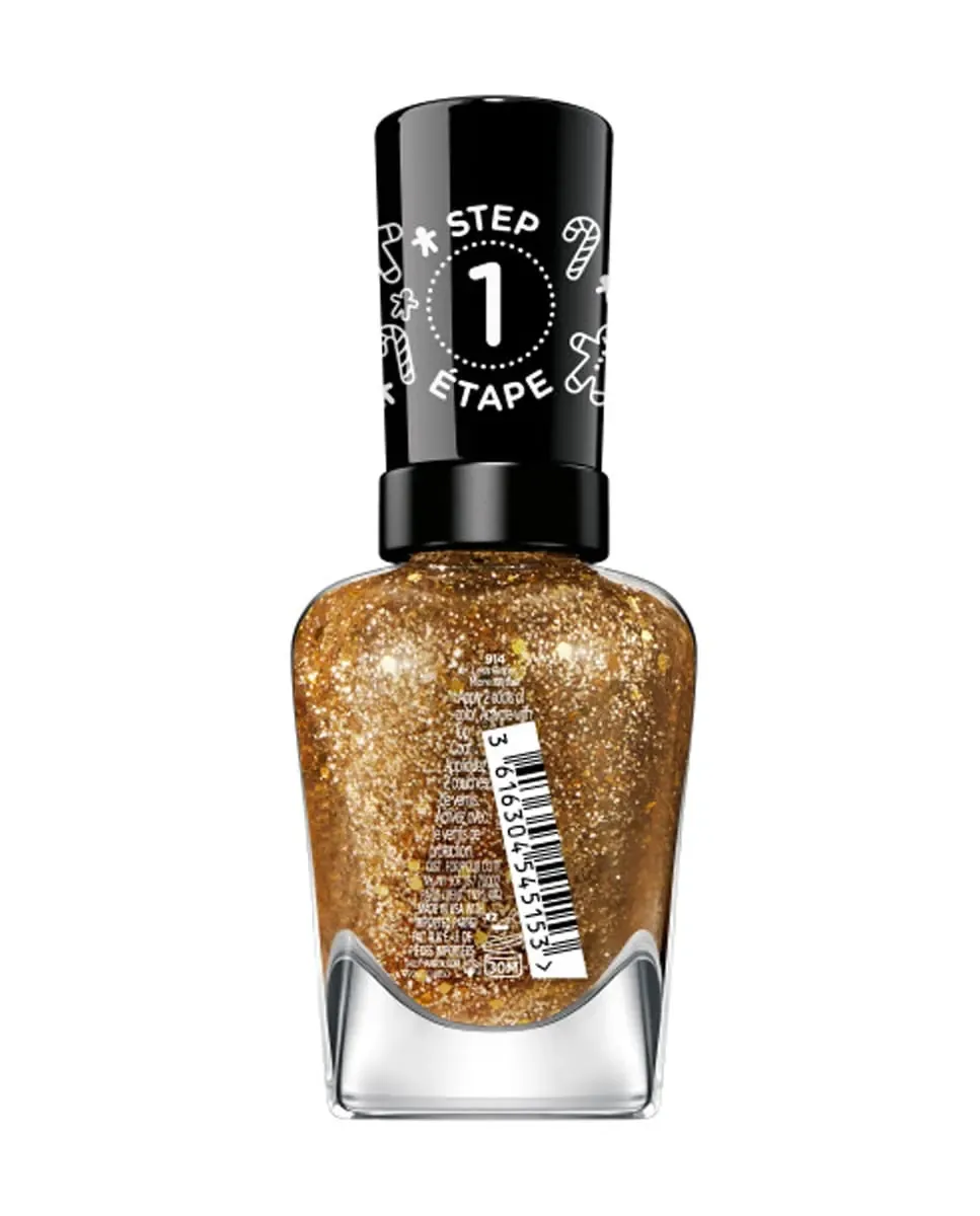 Лак для ногтей Miracle gel Коллекция Пряничное печенье Sally Hansen, 914 - Less Bitter, More Glitter — фото 4