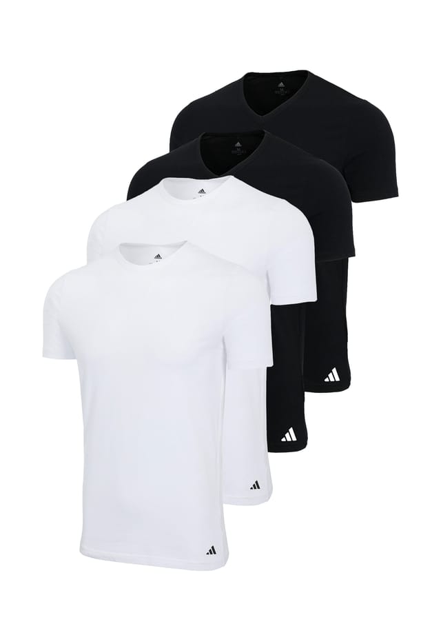 

Майка / рубашка с коротким рукавом 4 шт. в упаковке активный гибкий хлопок Adidas, черный