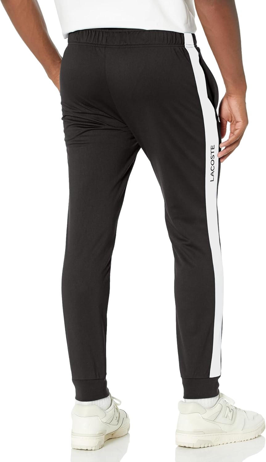 Мужские спортивные теннисные брюки Lacoste Ripstop, Black/White — фото 2