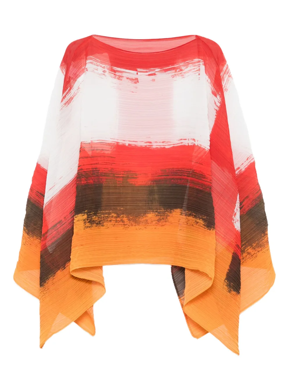 

Плиссированный топ с абстрактным принтом Pleats Please Issey Miyake, красный