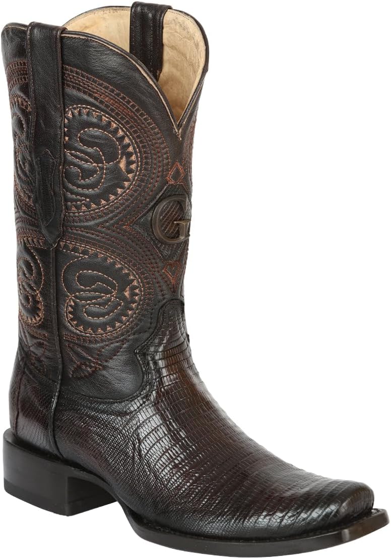 

Мужские экзотические ковбойские сапоги El General из кожи ящерицы, коричневые Generic