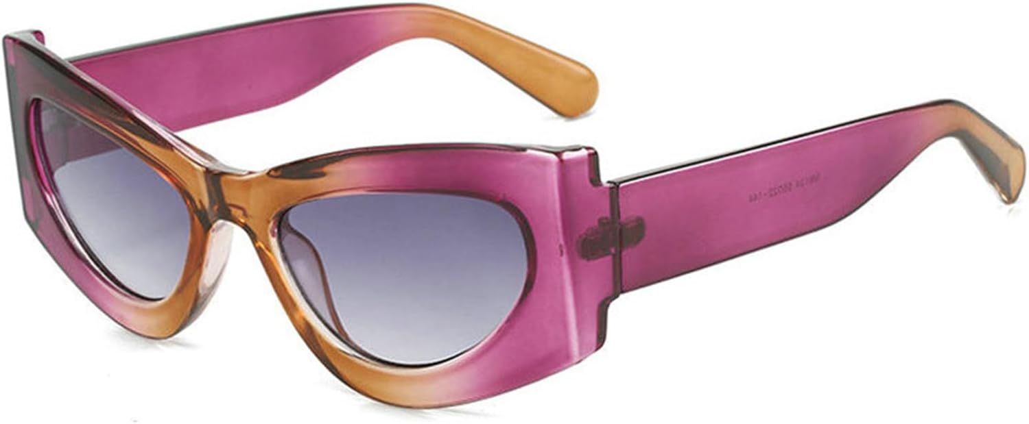 

Willochra Модные солнцезащитные очки Jelly Color Cat Eye для женщин с градиентным переходом цвета, защита от ультрафиолета UV400, ретро-стиль, розово-зеленые, мужские солнцезащитные очки, Purple