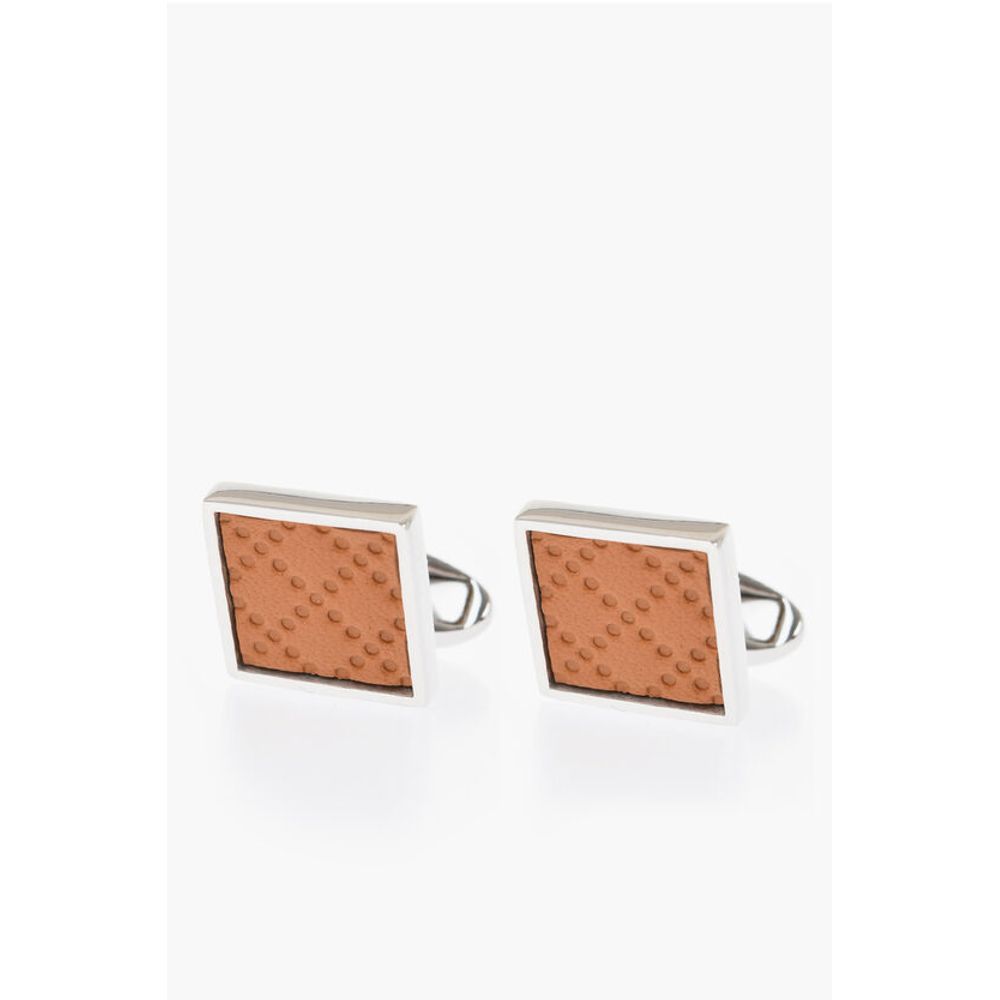 

Запонки из латуни с кожаными деталями Corneliani, оранжевый