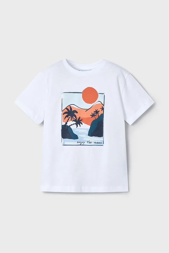 

Детская хлопковая футболка Mayoral, белый