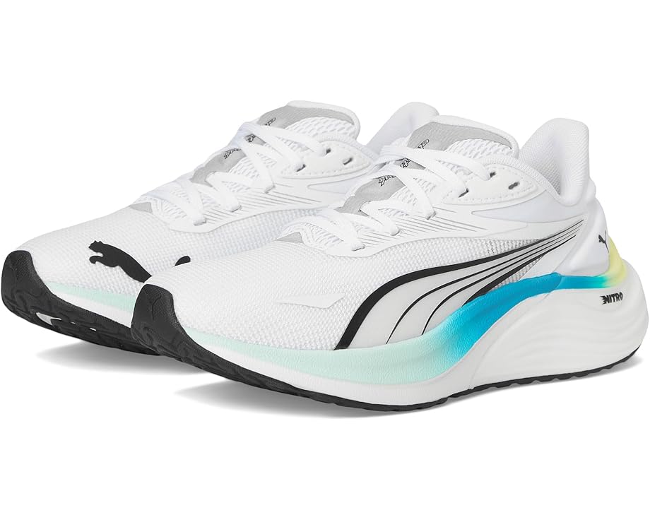 

Кроссовки PUMA Kids Electrify Nitro Shoes, цвет White/Mint Melt/Speed Blue