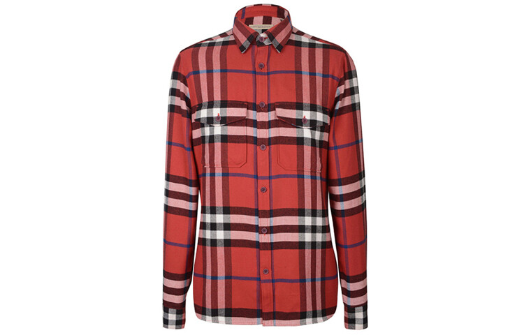 Рубашка мужская Burberry, классическая, красный