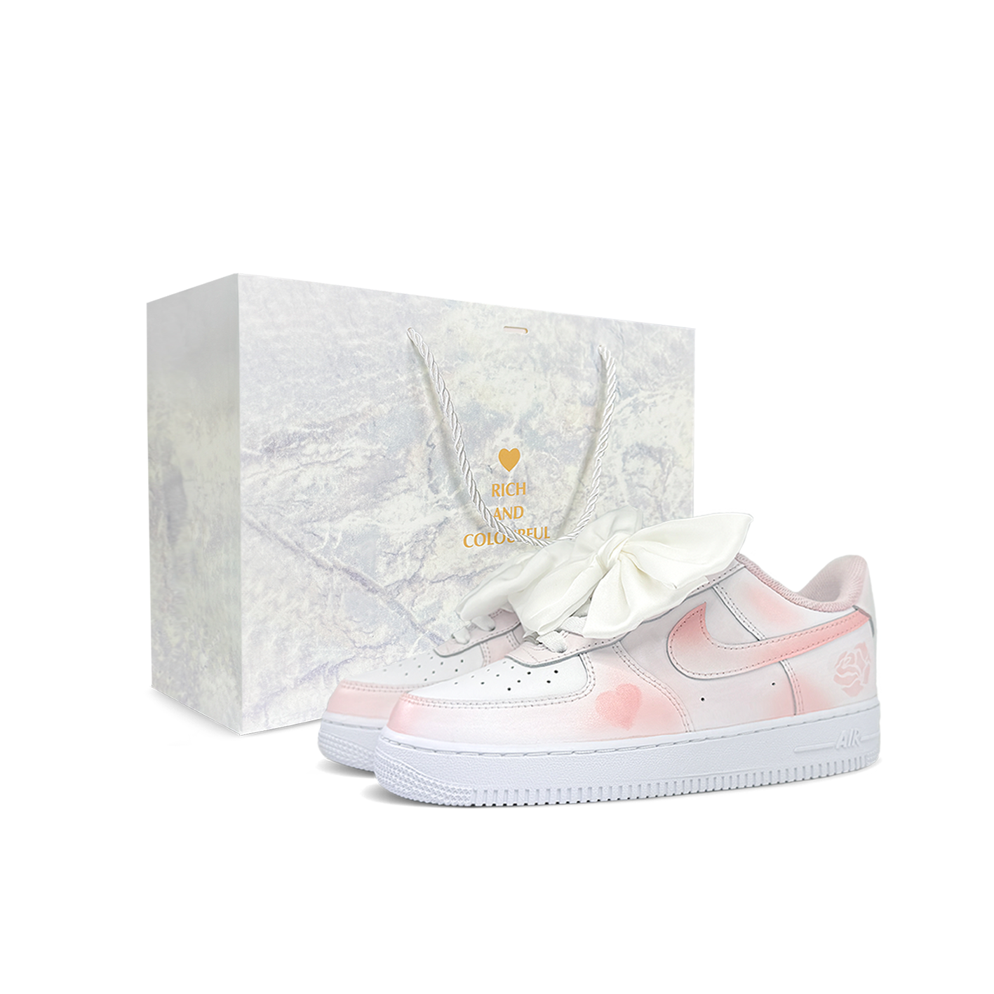 

Детские кроссовки для скейтбординга Air Force 1 LE Low Top для подростков Nike, розовый