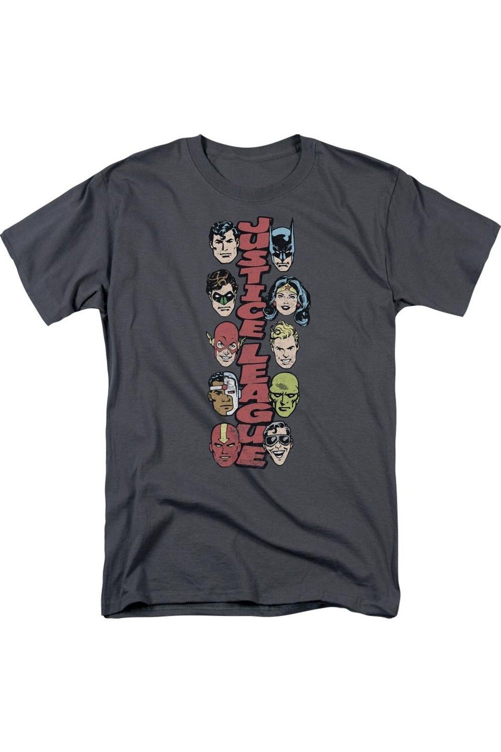 

Футболка DC Comics Stacked Justice с коротким рукавом для взрослых Gildan, цвет charcoal