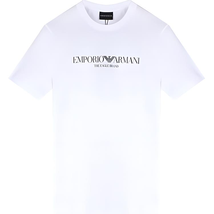 

EMPORIO ARMANI Обычная мужская футболка белого цвета