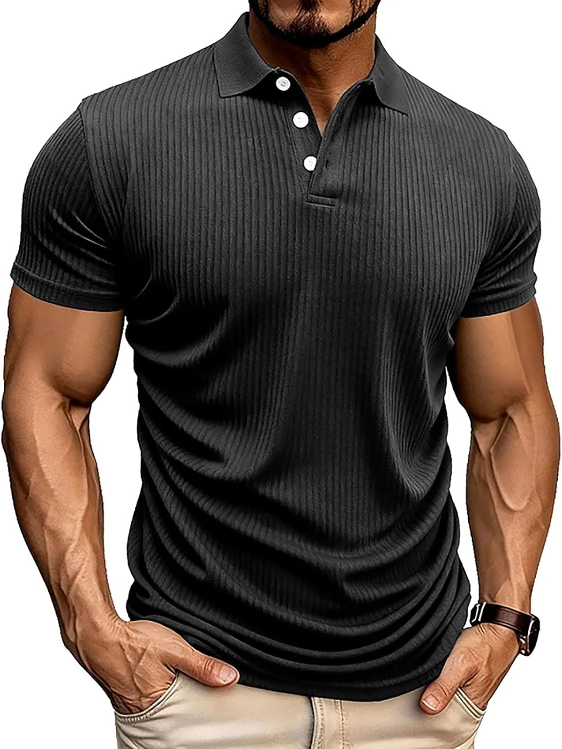 Polo футболка для мужчин, короткий рукав, slim fit — фото 4