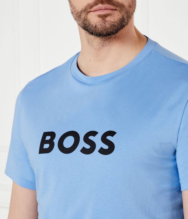 Футболка мужская Boss базовая хлопковая, голубой — фото 4