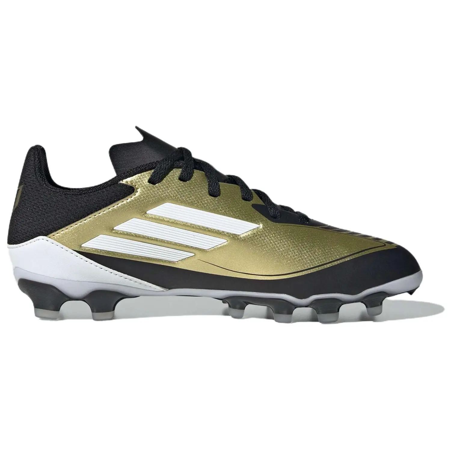Футбольные бутсы детские F50 GS Low-top Gold/Black/White Adidas, черный — фото 2
