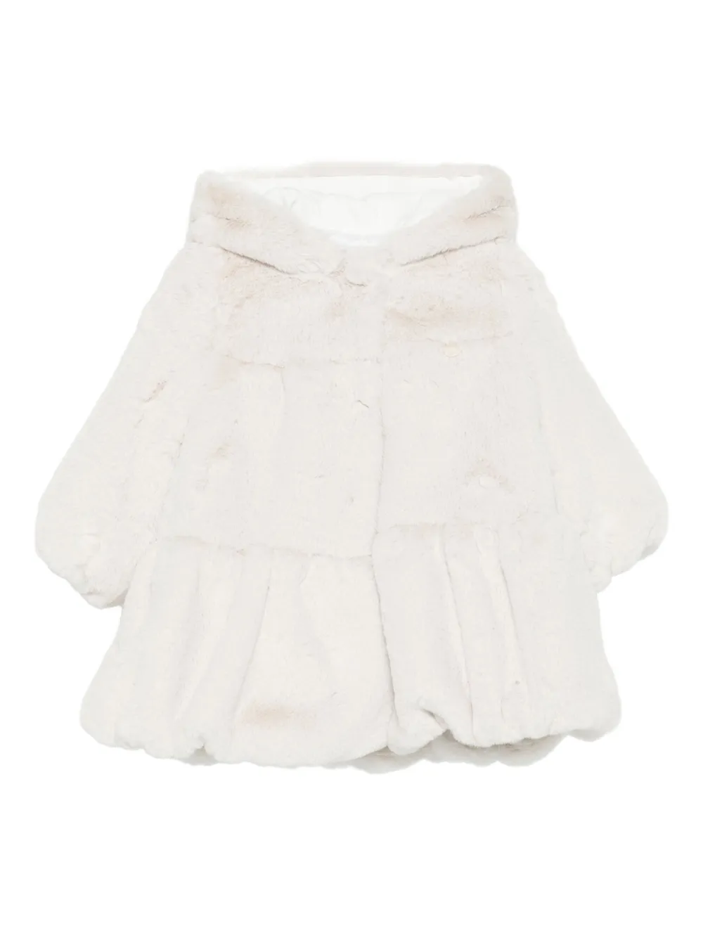 

Пальто с капюшоном из искусственного меха Le Bebé Enfant, бежевый