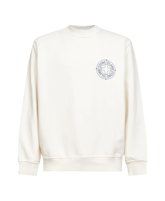 

Ребристая толстовка с круглым вырезом Stone Island, белый