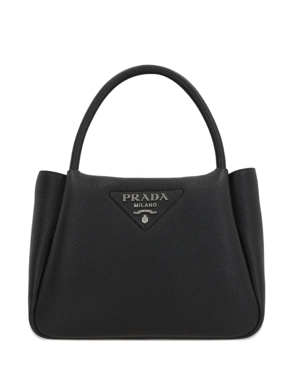 

Маленькая сумка-тоут с ручкой сверху и логотипом Prada, черный