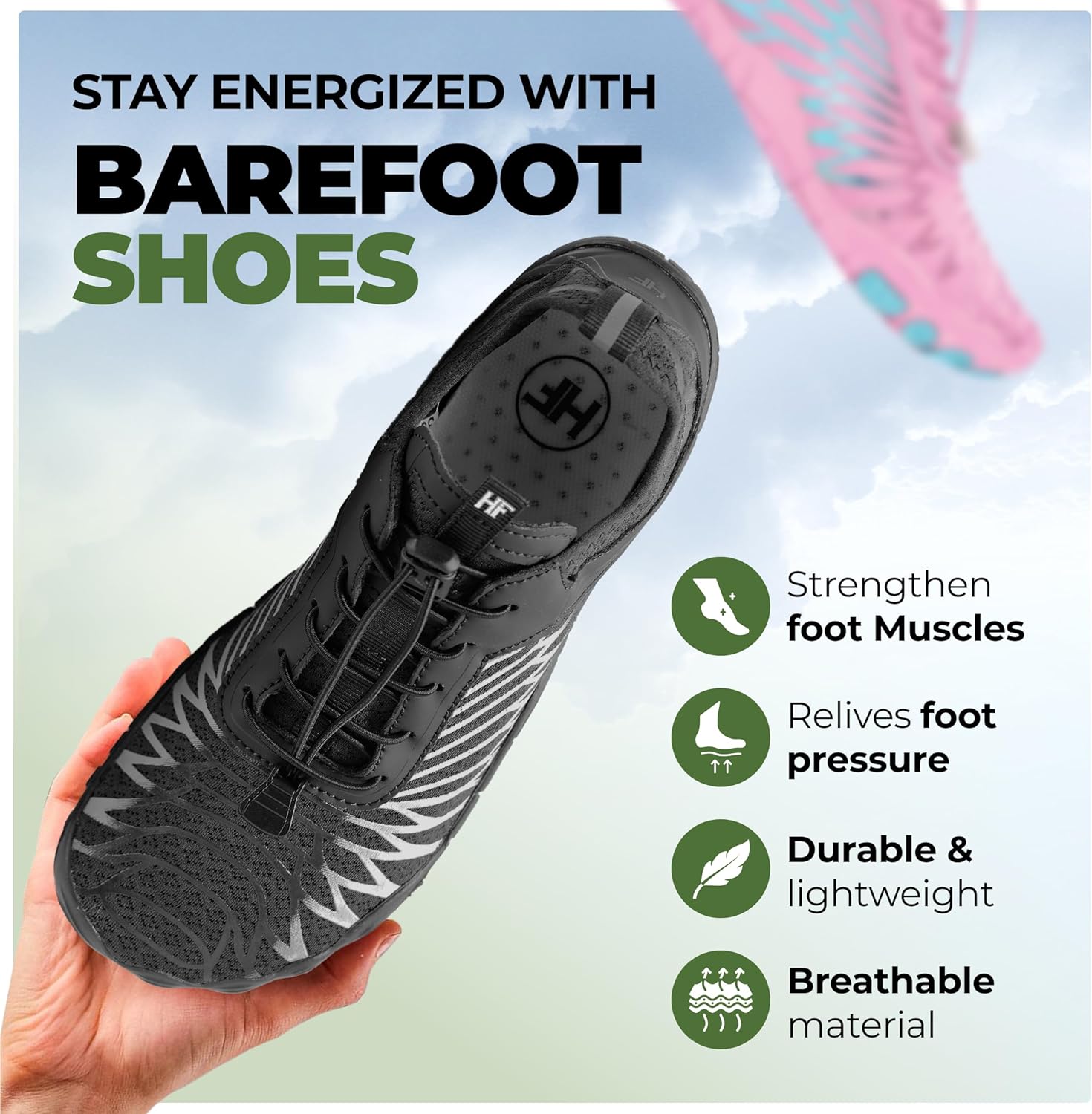 Трекинговая обувь Lazuli Pro Barefoot - минималистичные легкие гибкие кроссовки с поддержкой свода стопы для трейлраннинга, походов, спортзала и повседневной ходьбы (унисекс) Hike Footwear, оранжевый — фото 2