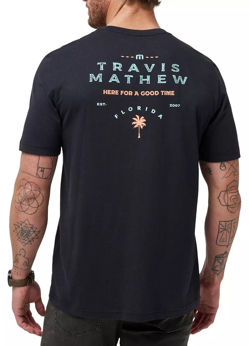 

Мужская футболка для гольфа TravisMathew Nautical Nines 2.0 FL State с графическим рисунком, черный