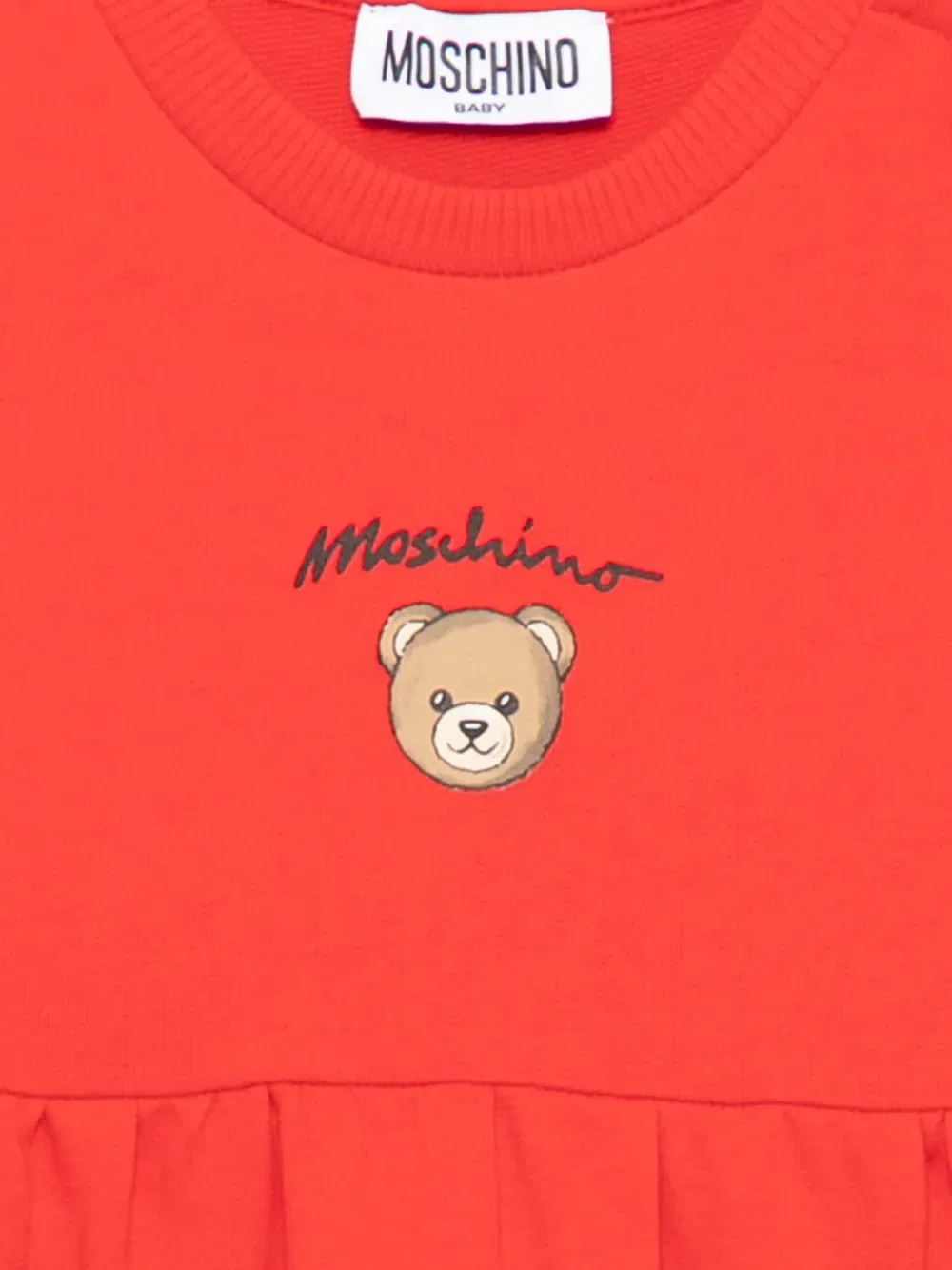 Платье с принтом "мишка Тедди" Moschino Kids, красный — фото 3