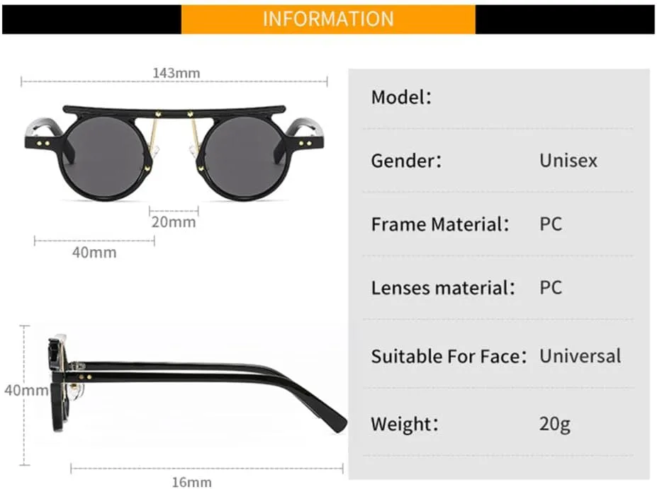 

Винтажные круглые солнцезащитные очки в стиле стимпанк для женщин, маленькая оправа, прозрачные солнцезащитные очки, хип-хоп, круглые HDUBFY, C6 Leopard Grey
