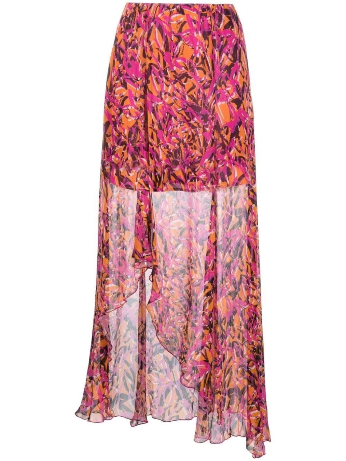 

Patrizia Pepe floral print asymmetric hem skirt, розовый