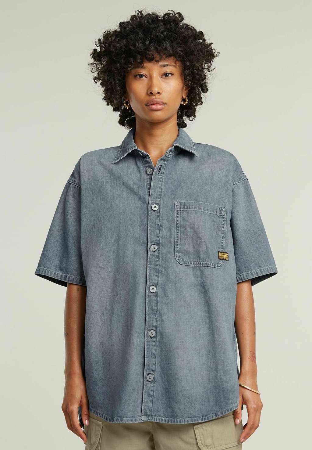 

Блузка на пуговицах RELAXED SHORT SLEEVE G-STAR, синий