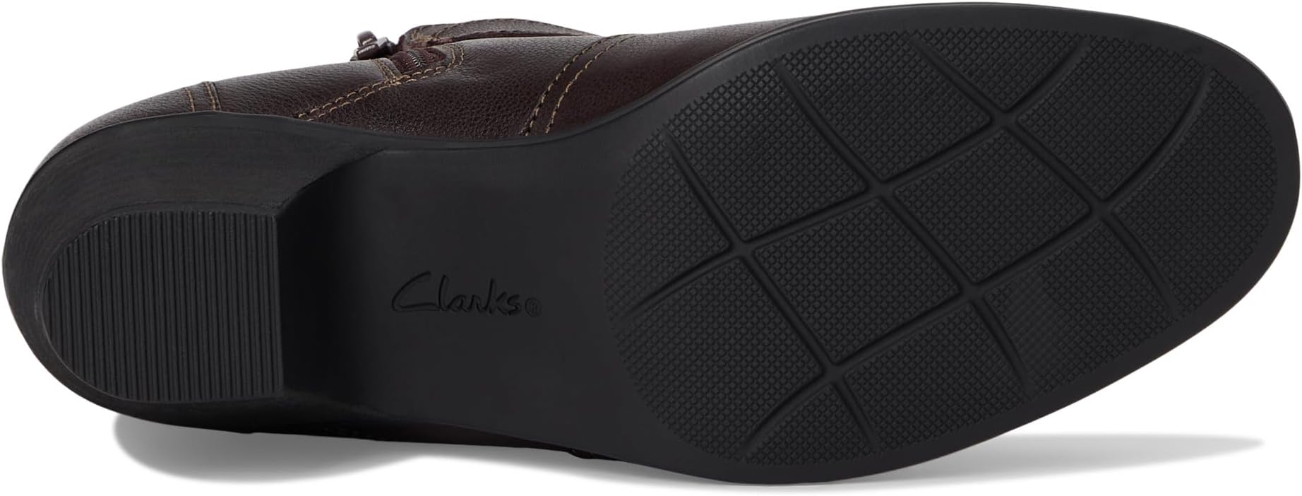 Ботинки женские челси Clarks Emily 2 Opal на каблуке с пряжкой, темно-коричневый — фото 3