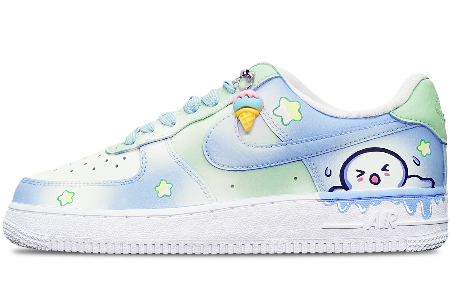 

Кроссовки Nike Air Force 1 Skateboard Shoes Women's Low-Top Blue Green/White