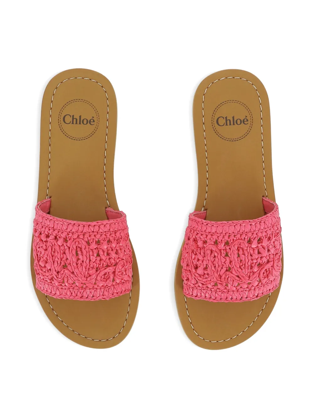 Сандалии Rosette с открытым носком Chloé Kids, розовый — фото 3