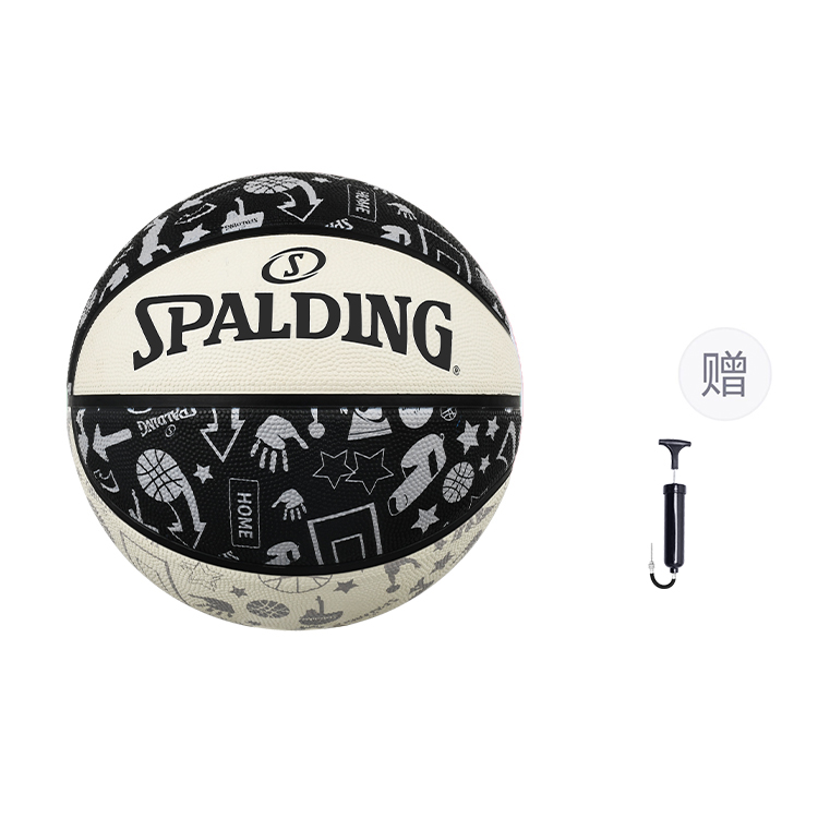 

SPALDING Граффити резиновый баскетбольный мяч black white размер 7 тренировочный unisex Китай