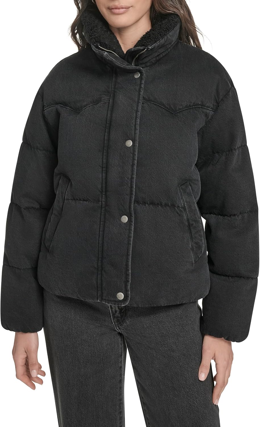 

Женская куртка-пуховик Levi's в стиле вестерн, Black Wash Denim