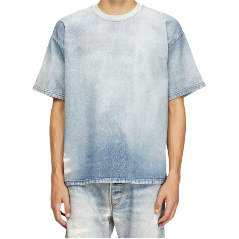 Футболка D-Box Jogg distressed denim DIESEL, Light Blue — фото 2