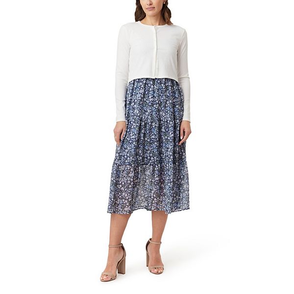 

Юбка-макси с ярусами и кардиган для подростков Wallflower, Snow White