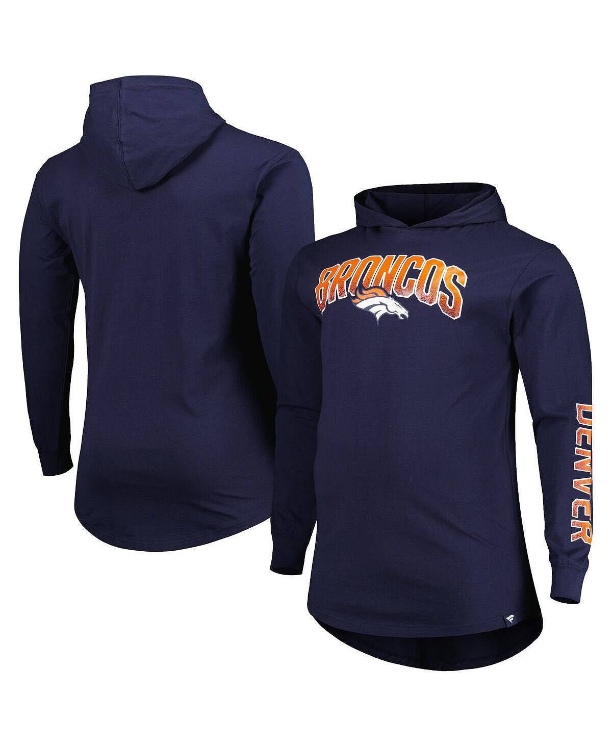 

Мужской темно-синий фирменный пуловер с капюшоном Denver Broncos Big and Tall Front Runner Fanatics