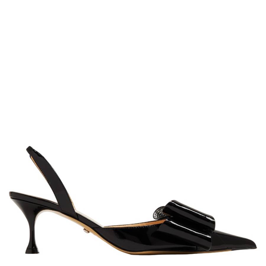 Патентованные туфли-лодочки Mach & Mach Le Cadeau Slingback, черный