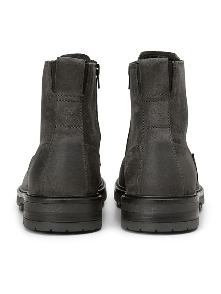 Marc O'Polo Shoes Кожаные сапоги антрацитового цвета — фото 3