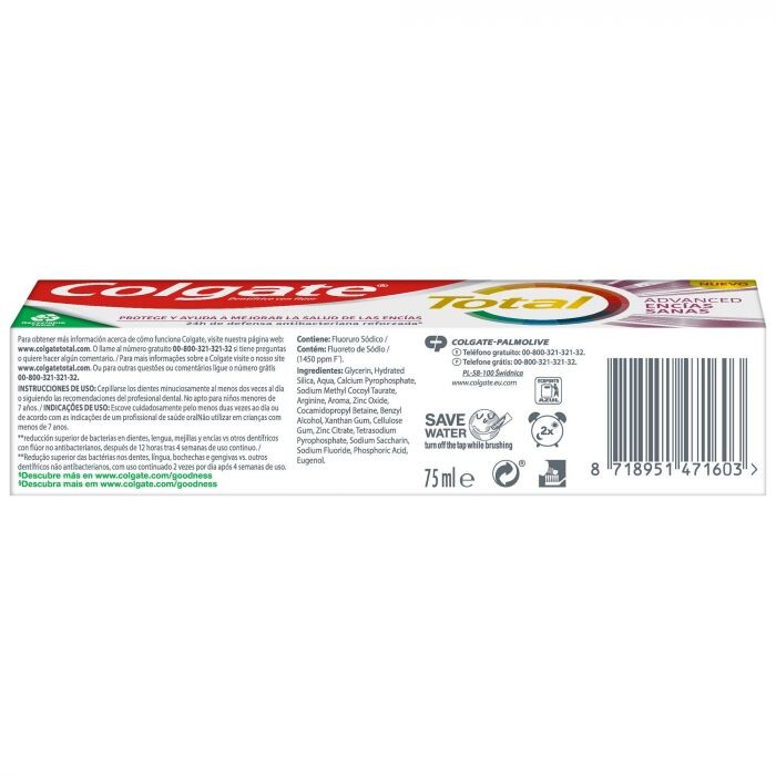 

Зубная паста Pasta de Dientes Total Advance Encías Sanas Colgate, 75 ml