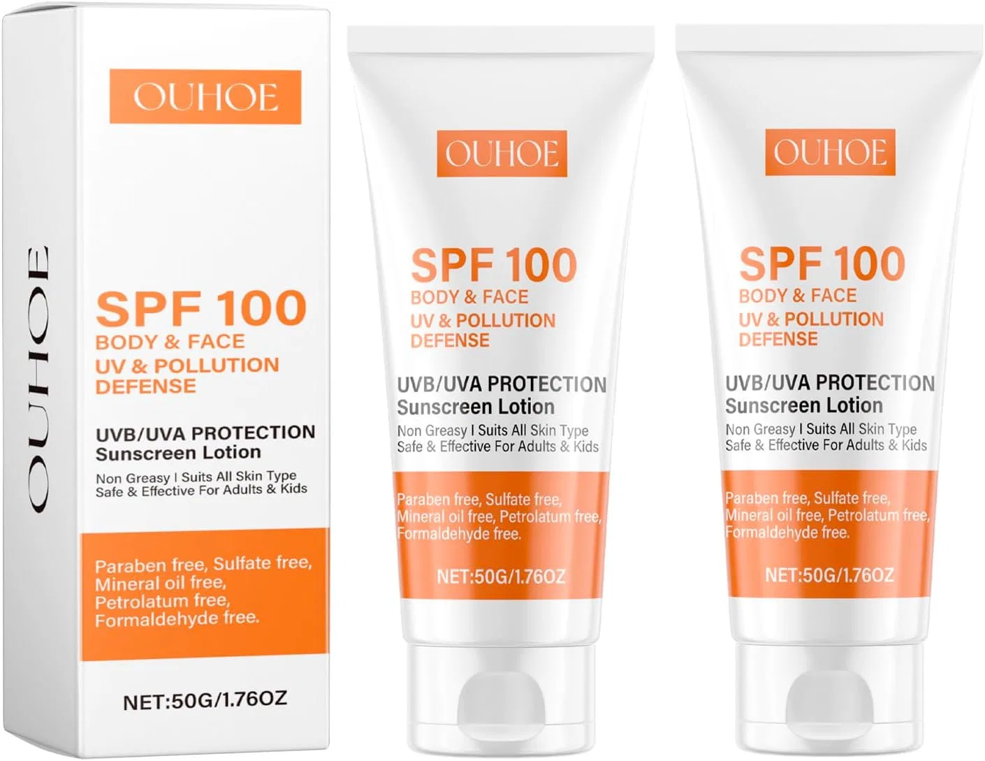 Солнцезащитный крем для лица Sunscreen Face Water Splash Sun Cream SPF 100+ Защита от ультрафиолета HHXZYJAM 2 штуки 50 г