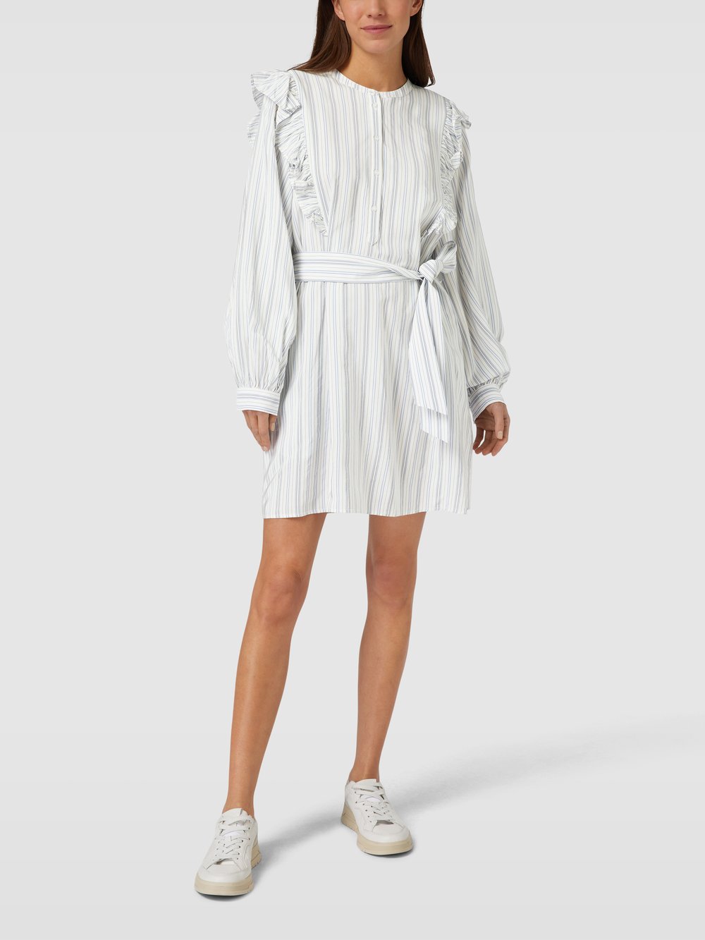 

Платье-блуза с воланами модель 'VIS STRIPE SHORT FRILL' Tommy Hilfiger, белый