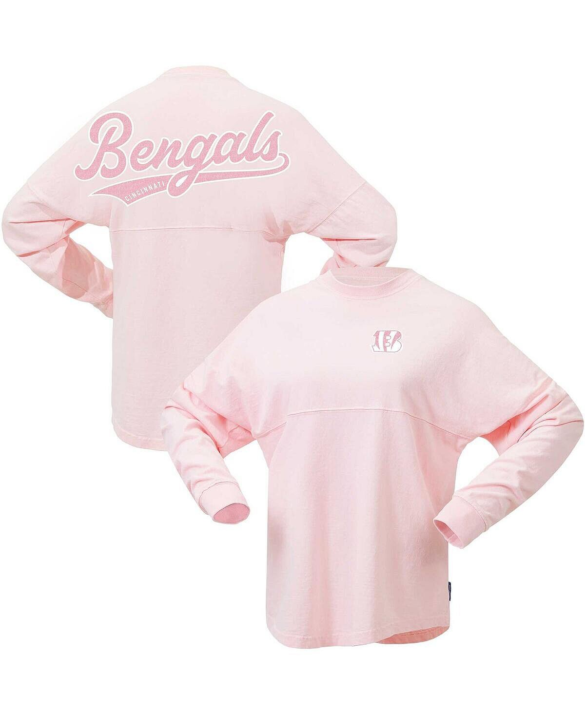 

Женская розовая трикотажная футболка с фирменным логотипом Cincinnati Bengals Millennial Spirit Fanatics, розовый