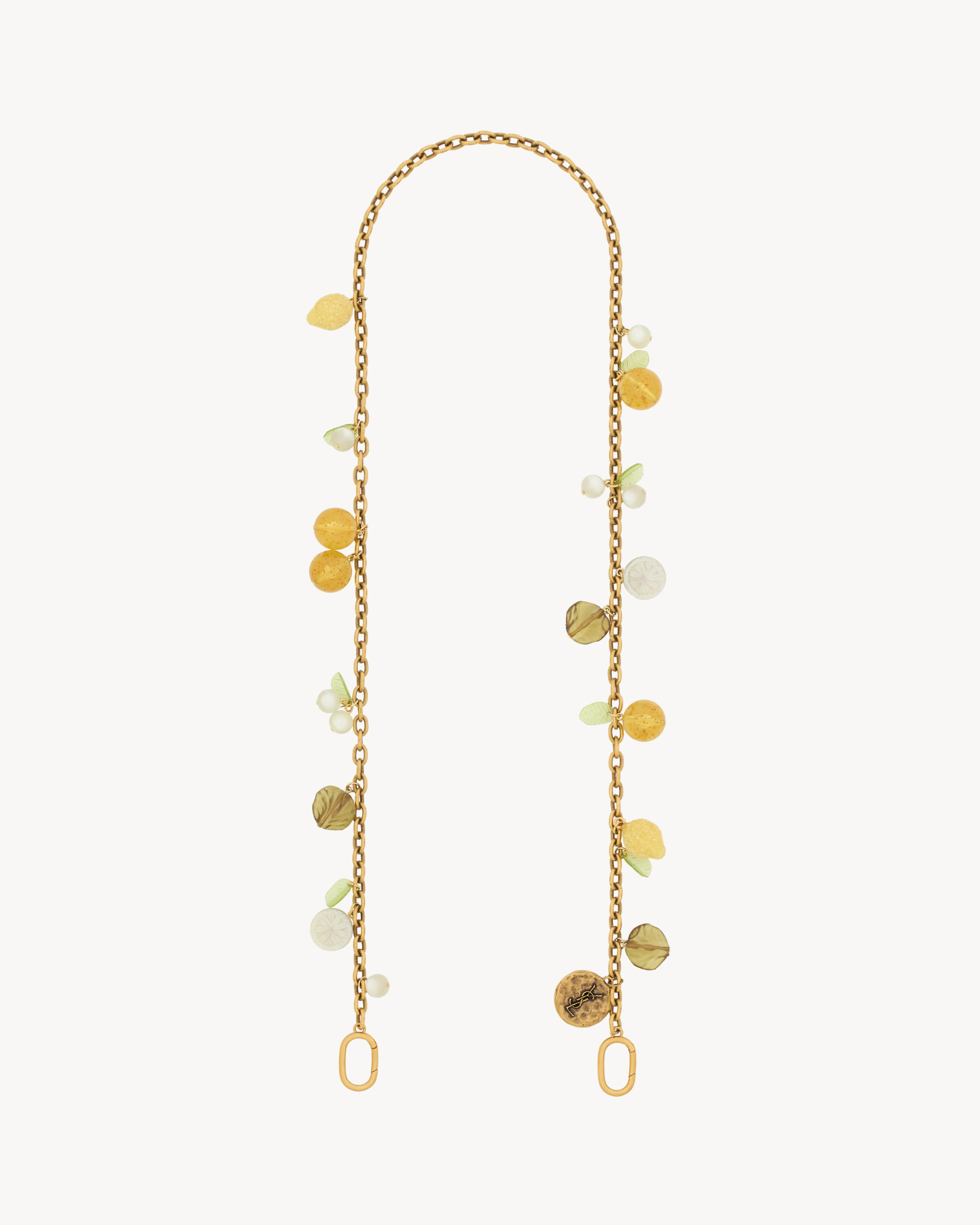 

SAINT LAURENT Цепочка с оранжевыми подвесками из смолы