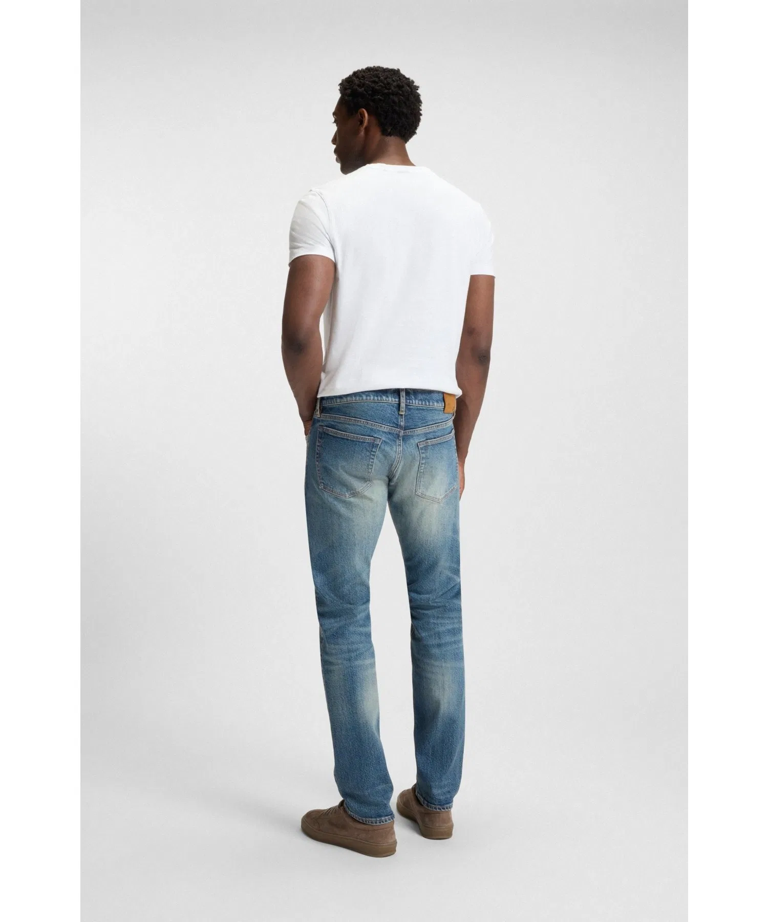 Джинсы BECKHAM x BOSS Slim Fit, винтажный деним. — фото 3