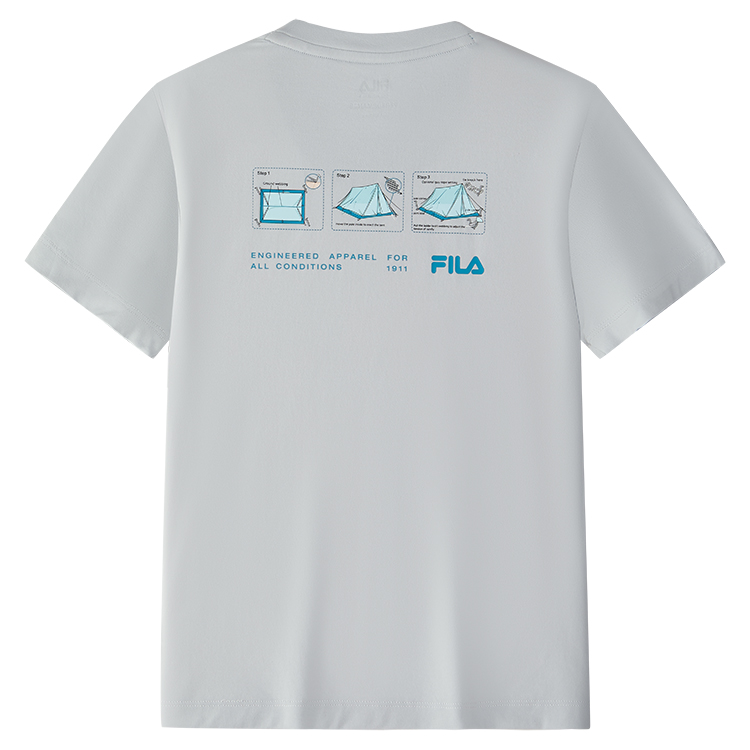 Футболка Outdoor Pocket, цвет light gray, детская FILA KIDS, светло-серый — фото 3