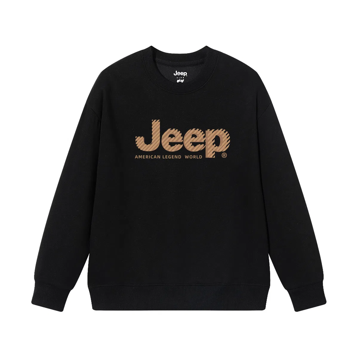 Свитшот детский с круглым вырезом утепленный Grade School Jeep, Black [Fleece-Lined] — фото 3